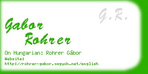 gabor rohrer business card
