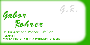 gabor rohrer business card